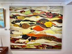 "Utah" abstract, earth tones, red orange layers, desert, inspired by cartography