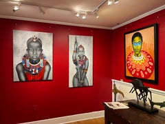 "Beauty in the Beads #5", femme guerrière Masai, indigène, perles enfilées à la main