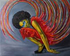 "Her Other Sides" contemporary portrait, African woman, magical, fashion, vogue