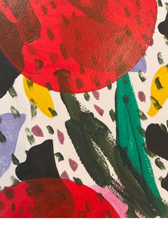 Pontos Rojos: Contemporary Abstract Acrylic on Paper