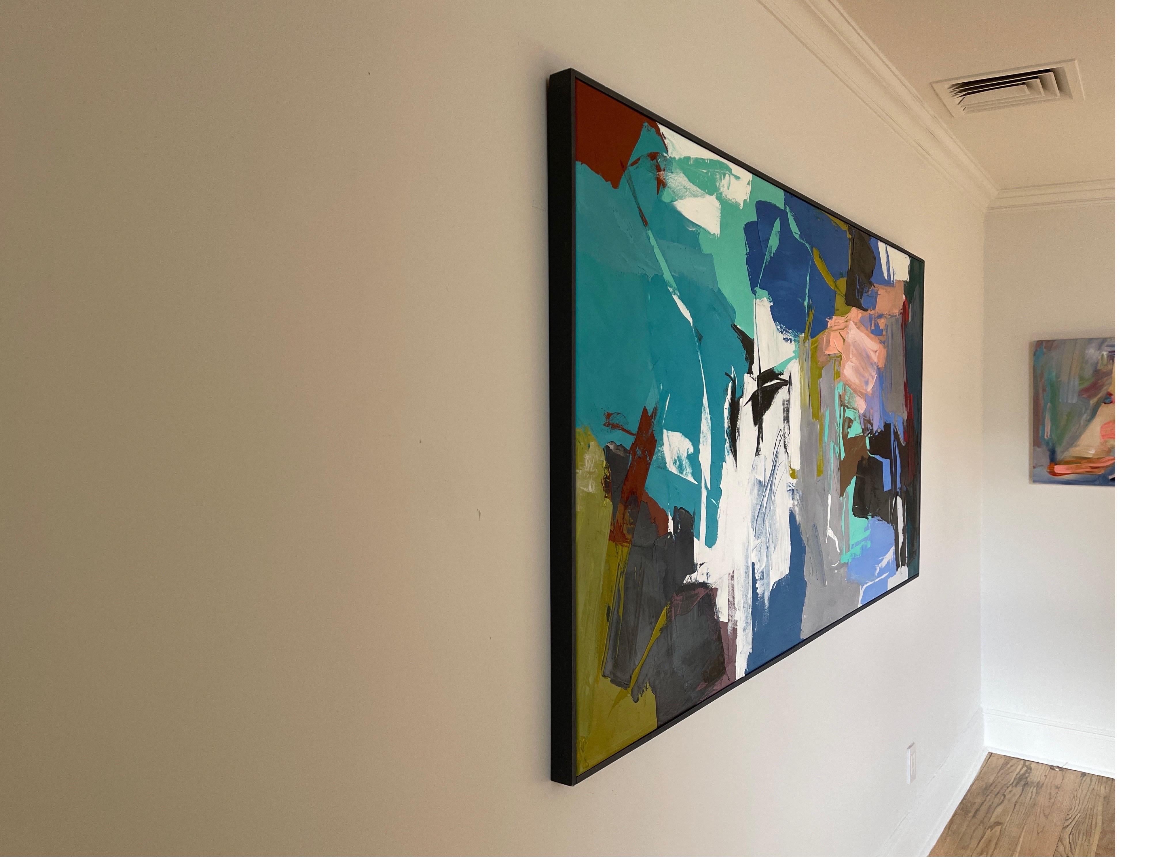 Riverside Park: Pittura ad olio astratta contemporanea - Painting di Annette Werndl