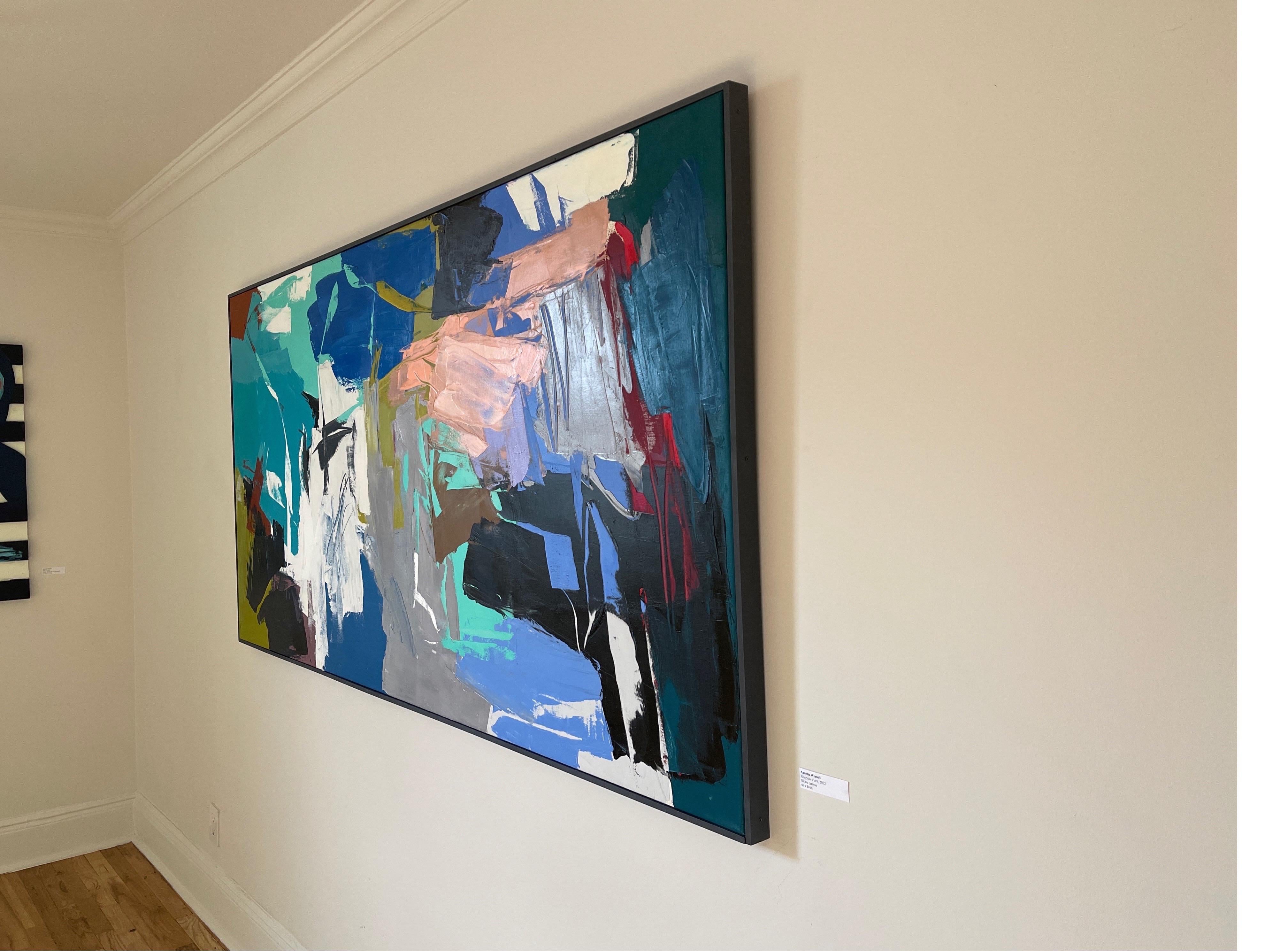 Riverside Park: Pittura ad olio astratta contemporanea - Painting Astratto di Annette Werndl