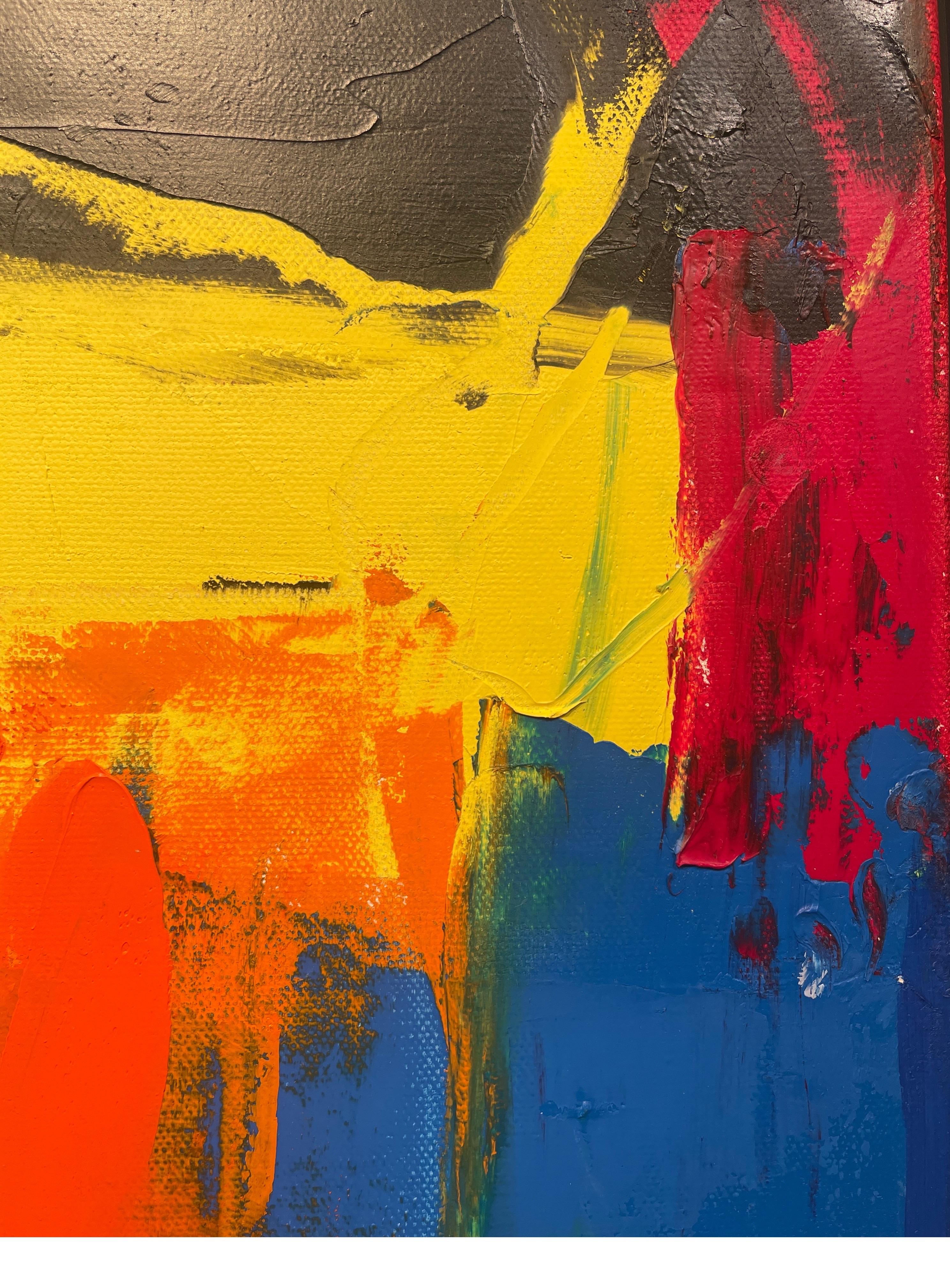 Red Hook: Pittura ad olio astratta contemporanea - Abstract Painting Rosso di Annette Werndl