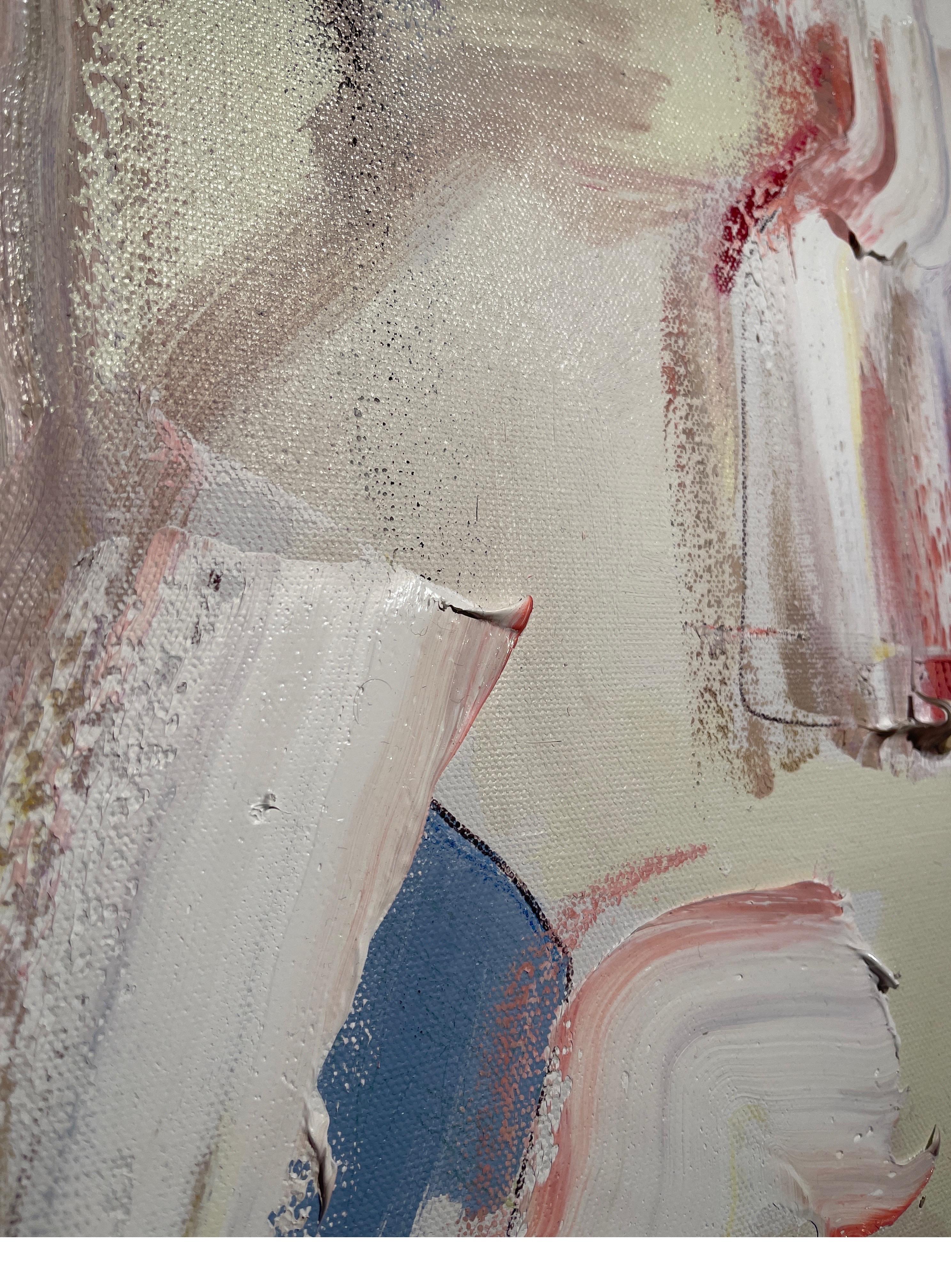 Stivali da cowboy più uno: tavolozza astratta contemporanea di pittura a olio di piccole dimensioni - Painting di Alysha Grace Marko