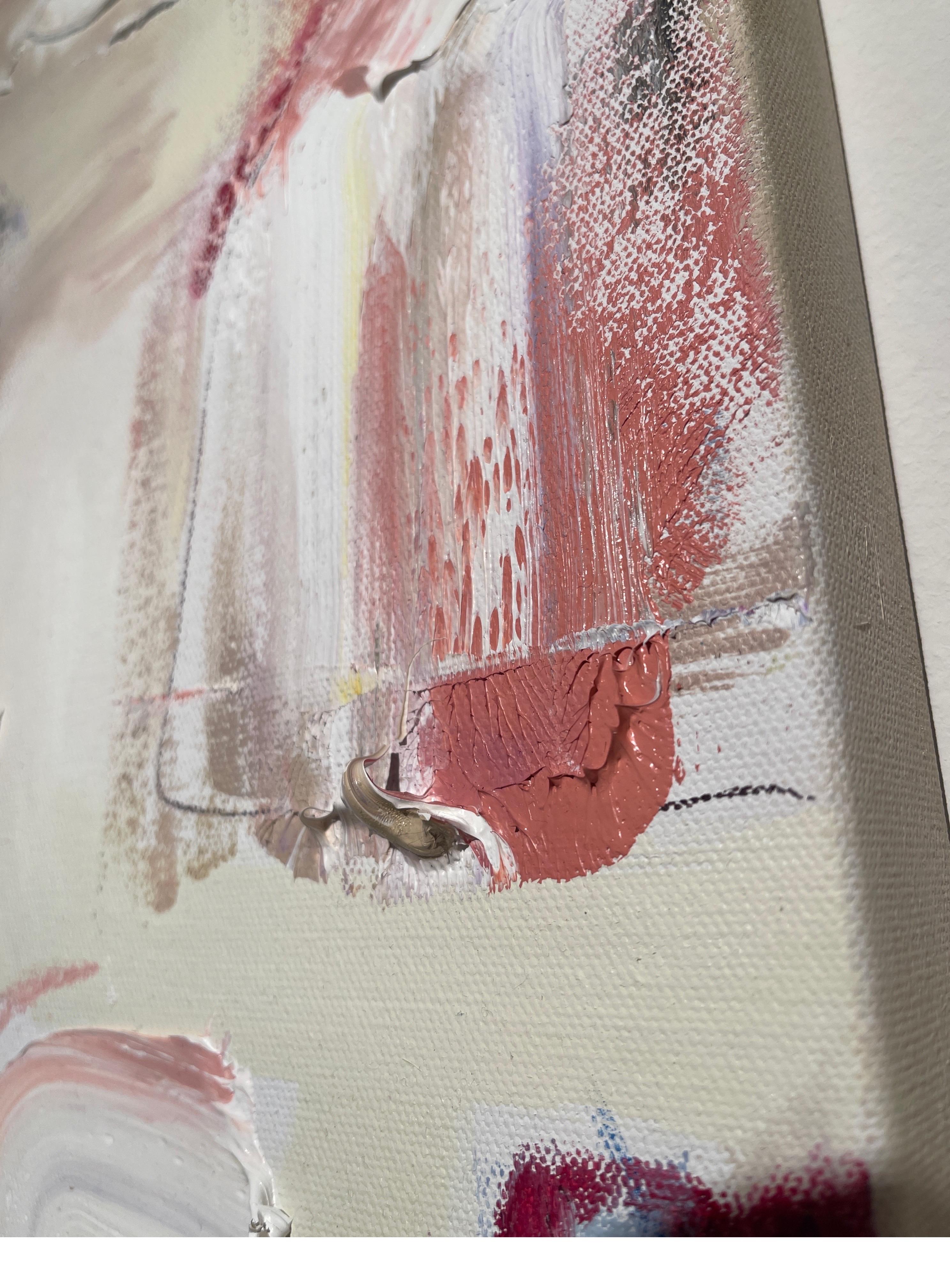 Stivali da cowboy più uno: tavolozza astratta contemporanea di pittura a olio di piccole dimensioni - Painting Astratto di Alysha Grace Marko