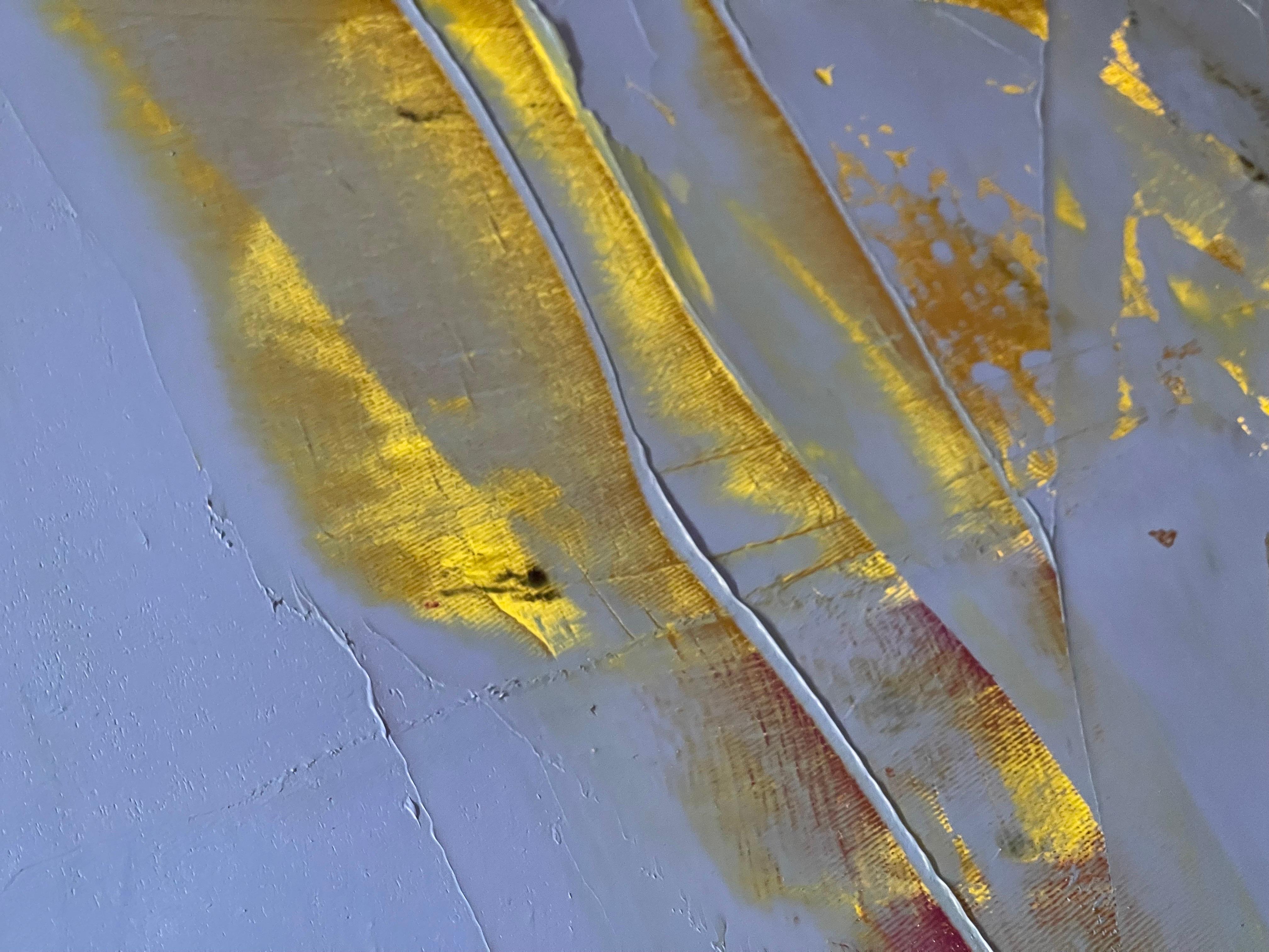 East River: Zeitgenössisches abstraktes Ölgemälde (Blau), Abstract Painting, von Annette Werndl