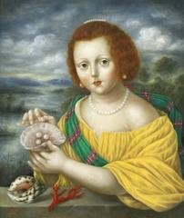 Girl with Pearls, Seashells, and Coral