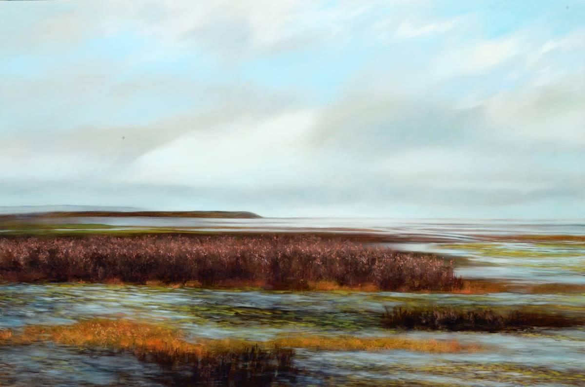 Teri Malo Landscape Painting - Out on the Clam Flats