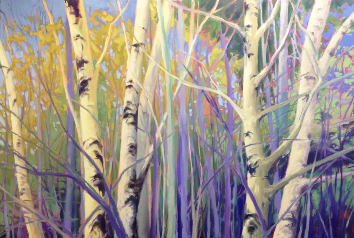 Margaret Gerding Landscape Painting - Morning Birches III