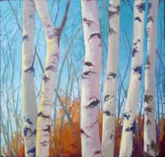 Birches with Aqua