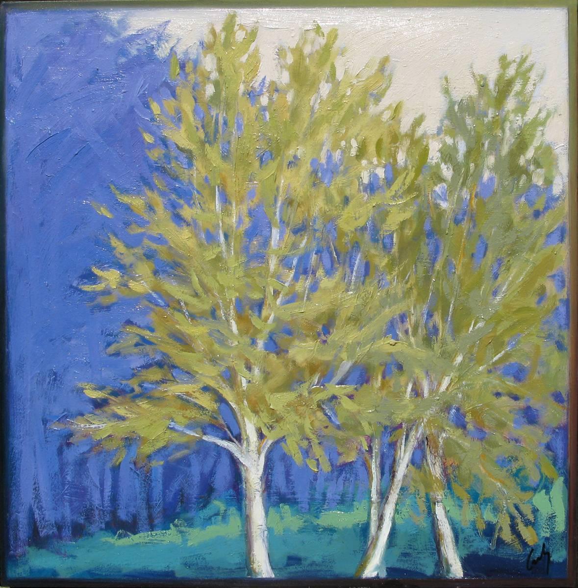 Margaret Gerding Landscape Painting - Birches in Spring III