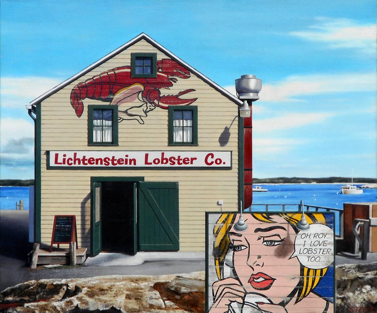 Ben Steele Landscape Painting - Lichtenstein Lobster Co.