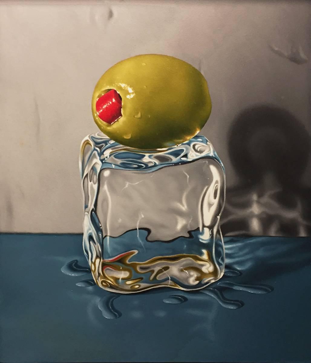 Otto Duecker Still-Life Painting - Olive on Ice