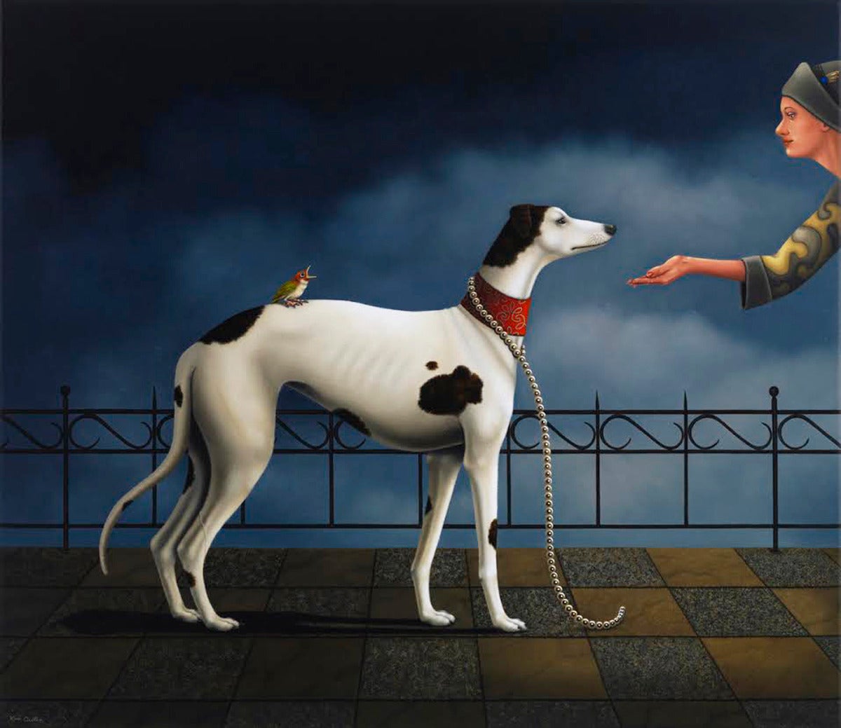 Deborah Van Auten Figurative Painting – Windhund