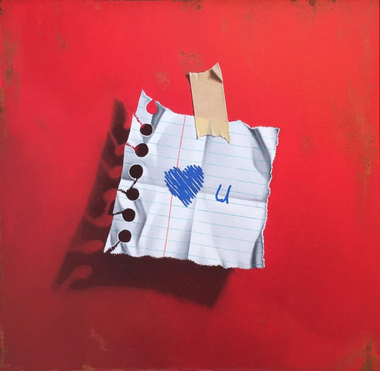 Otto Duecker Still-Life Painting - Heart U (red)