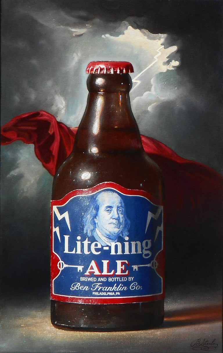 Ben Steele Still-Life Painting - Lite-ning Ale