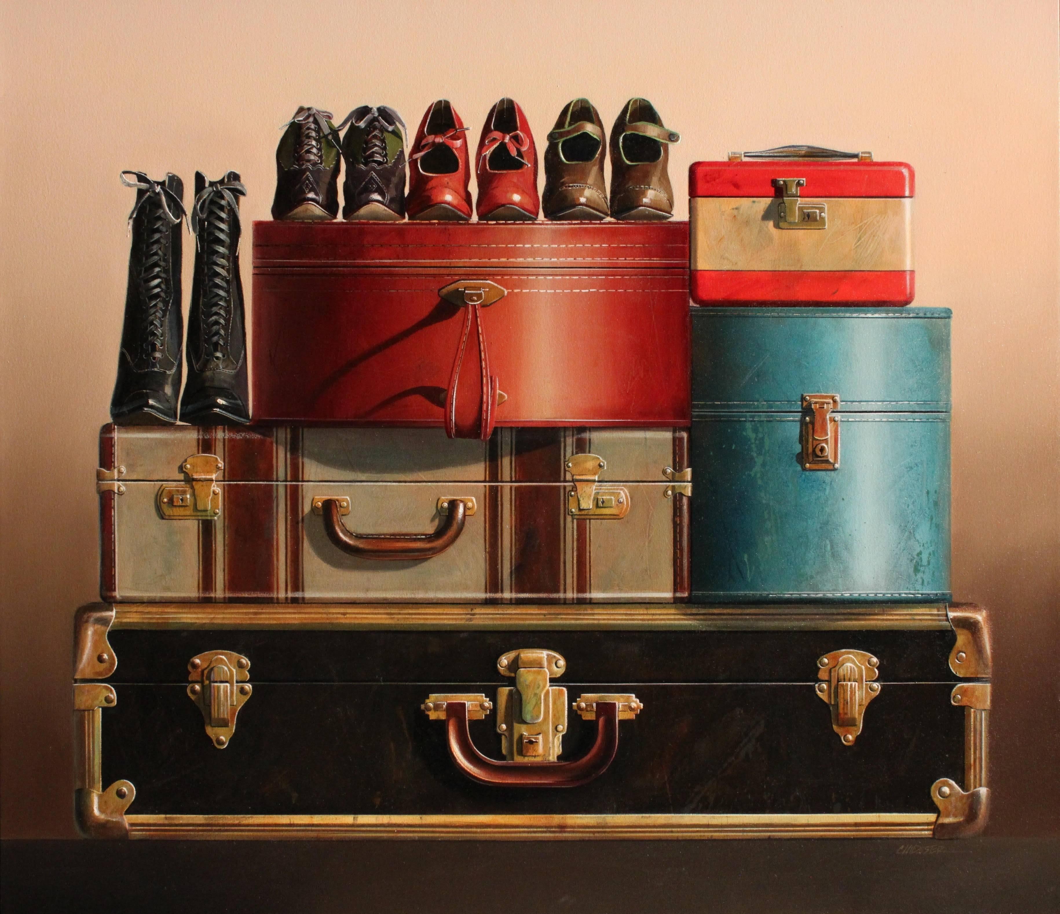 Wendy Chidester Still-Life Painting - Laces and Cases