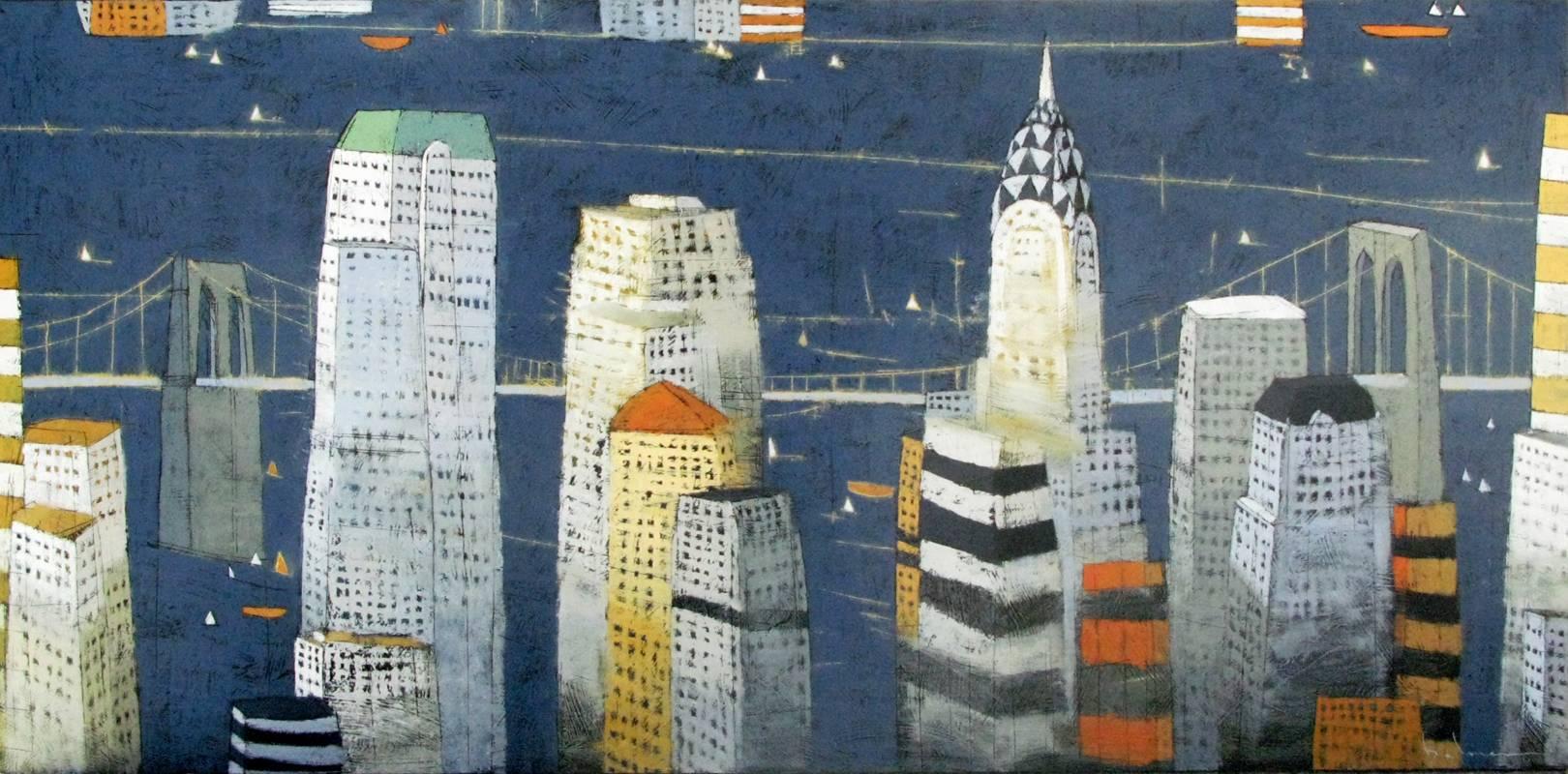 Brooklyn to Manhattan - Painting by Paul Balmer