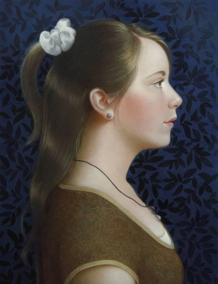 Koo Schadler Portrait Painting - Girl with White Scrunchie