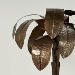Escultura vintage de latón de una palmera o un platanero