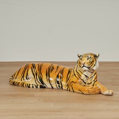 Vintage Italian Glazed Terra Cotta Tiger Sculpture