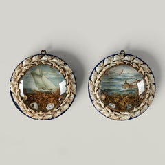 Pair of Antique British Colonial Sailors Valentines