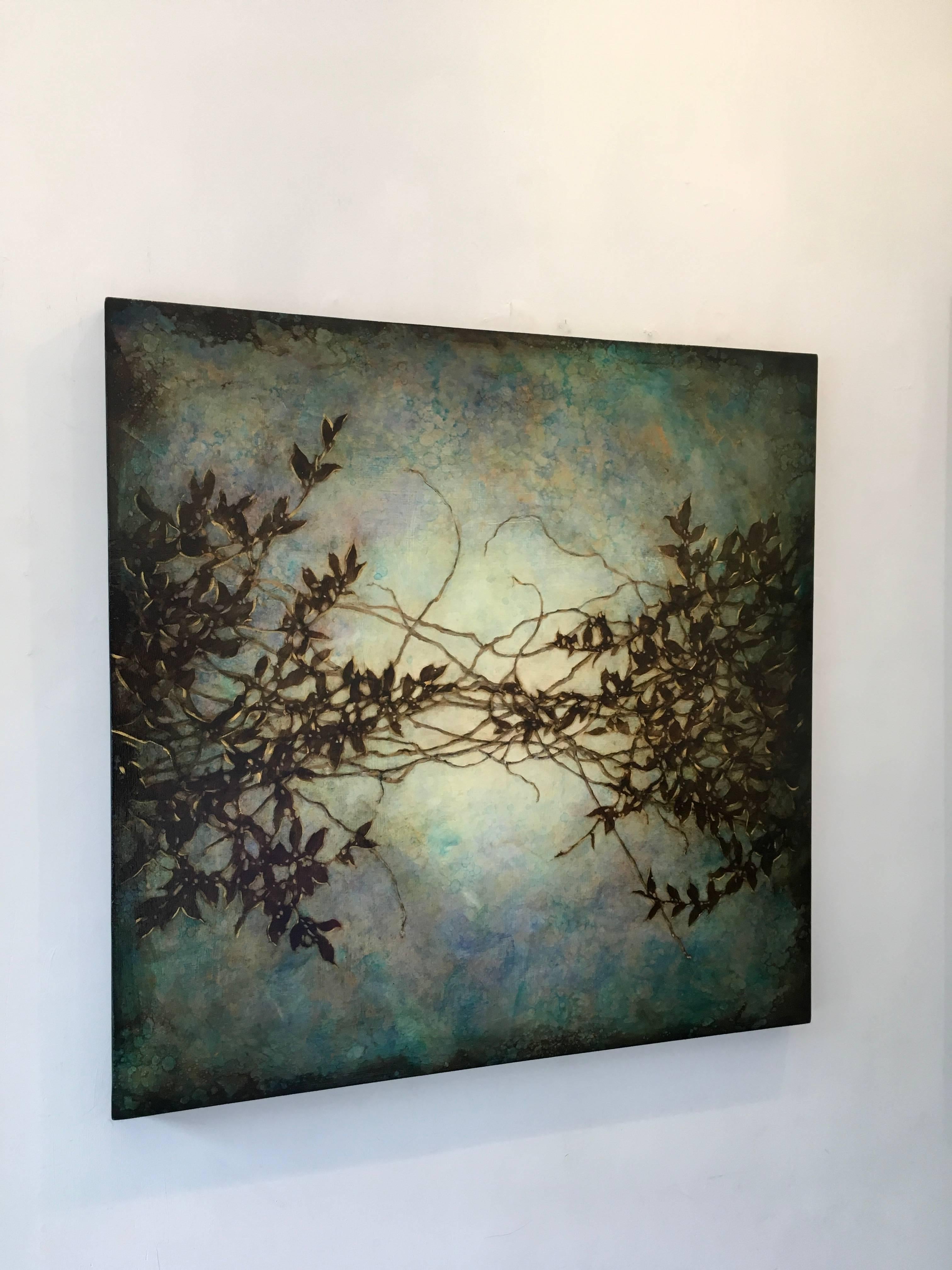 Wisteria in Blue - Painting by Michelle Gagliano