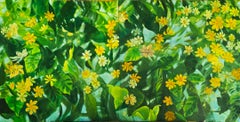 „Blühender Gardenienbaum“ – Diptychon, zeitgenössisches Landschaftsgemälde