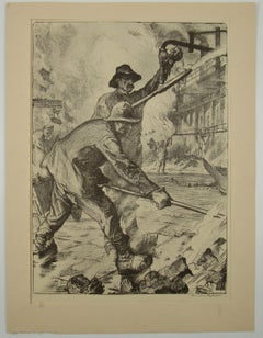 Hermann KATELHÖN - Workers - INDUSTRIAL ART - Pre War German School Lithograph