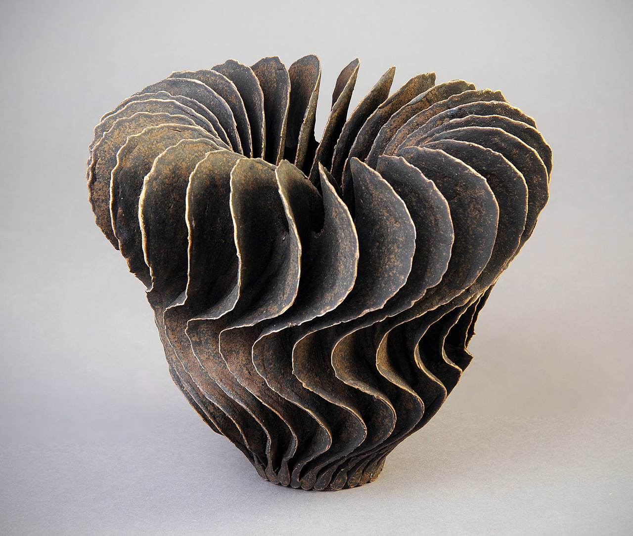 Ursula Morley Price Abstract Sculpture - Brown Twist Form