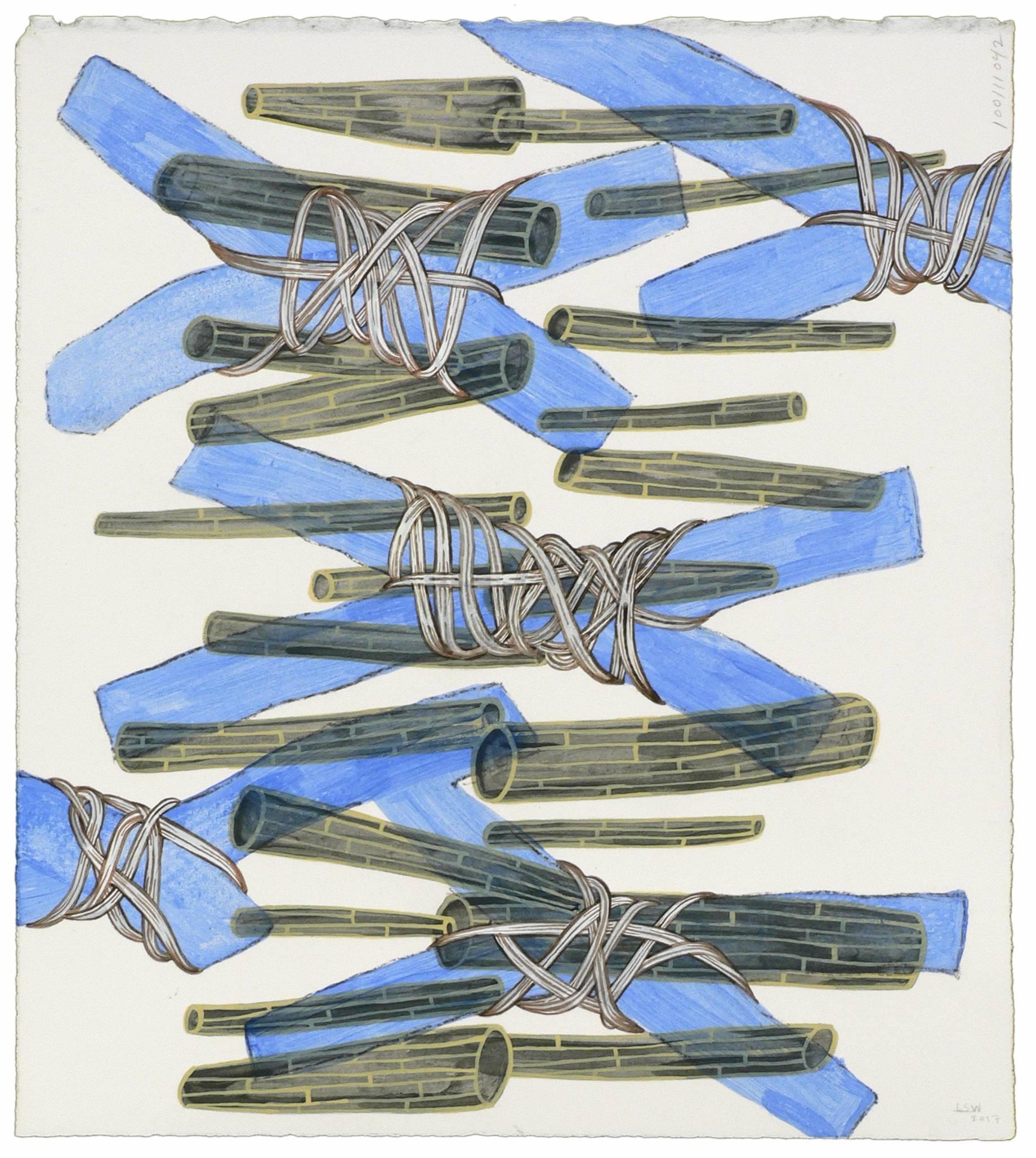 Laura Sharp Wilson Abstract Drawing - Blue X