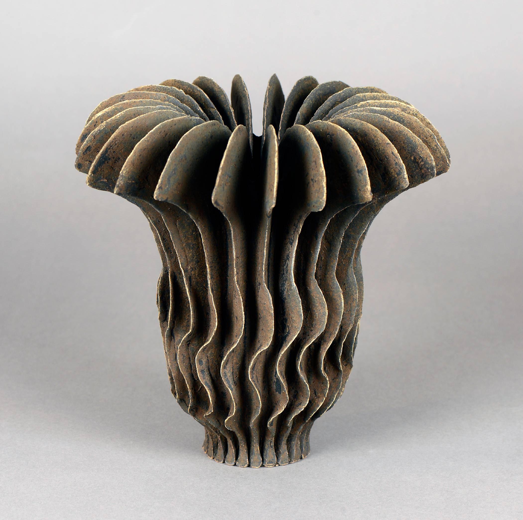 Ursula Morley Price Abstract Sculpture - Brown Blade Twist Form
