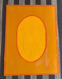 Contemporary Miniature Natural Pigment Tantric Egg Minimalist orange yellow red