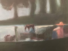 "A Pond Near Hope" 1983, Oil on Canvas, Framed in Artist's Wood Frame