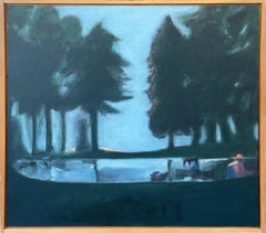 "A Pond Near Hope" 1983, Oil on Canvas, Framed in Artist's Wood Frame