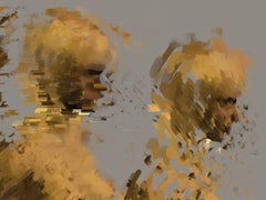 Digital Profile, digital painting of nude female figures, abstracted