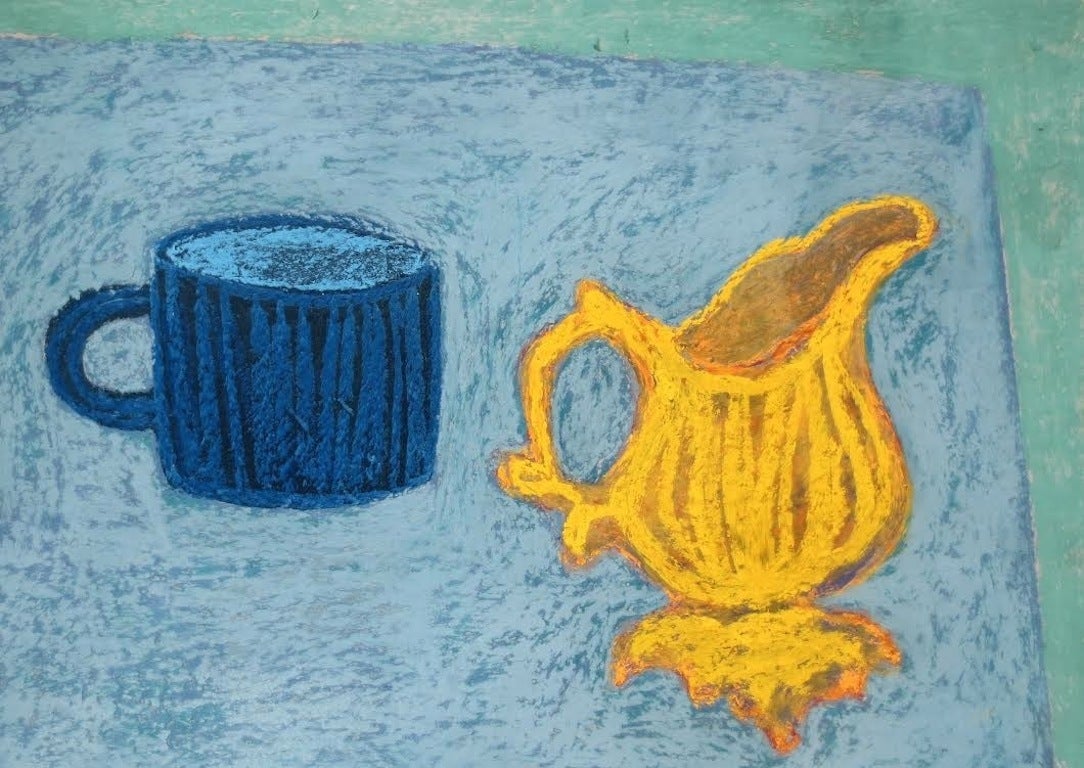 Angela A'Court Interior Art - Blue Cup, Yellow Jug
