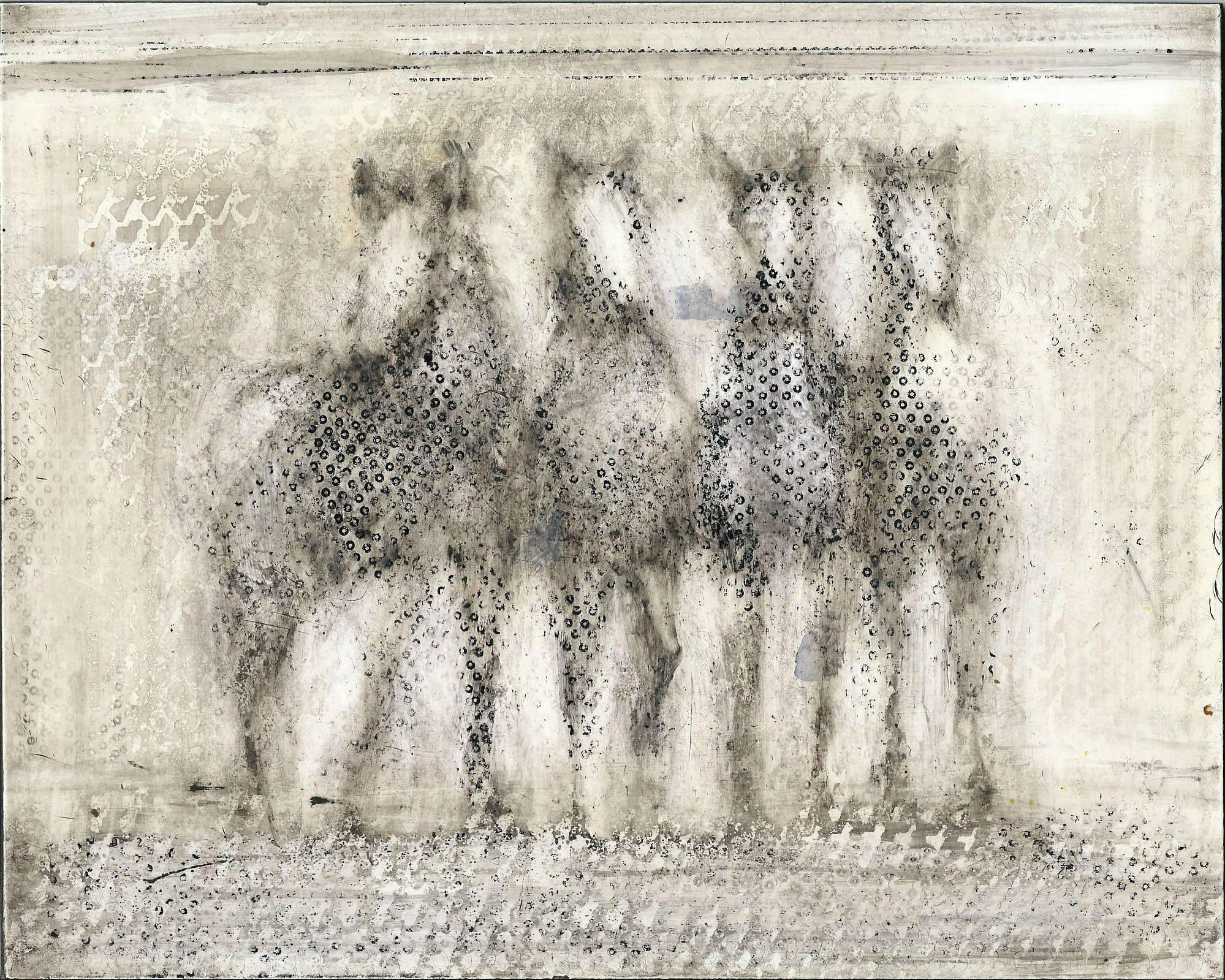 Alicia Rothman Animal Painting - 4 Dot Horses
