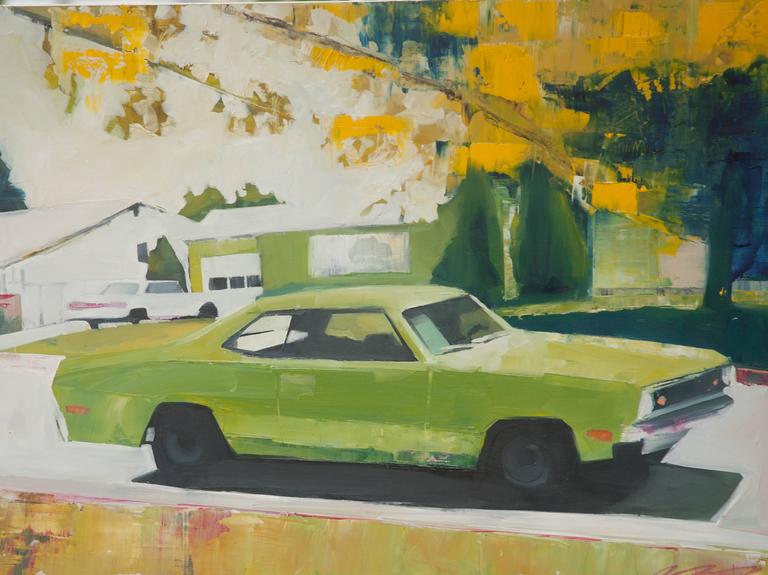 Ruth Shively Landscape Painting - I Once Had a Green Duster