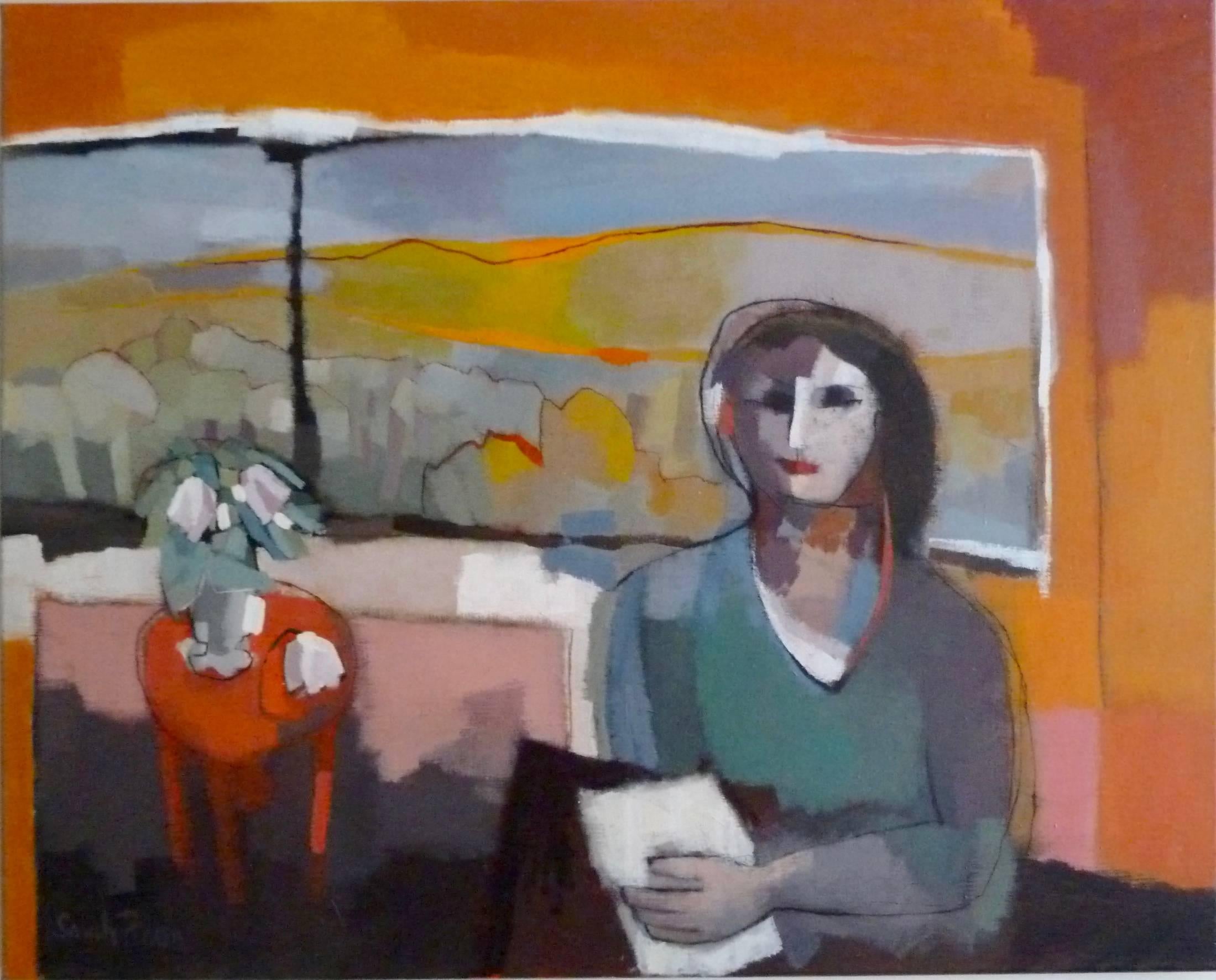 Sarah Picon Portrait Painting - Portrait du Femme devant une Fenêtre