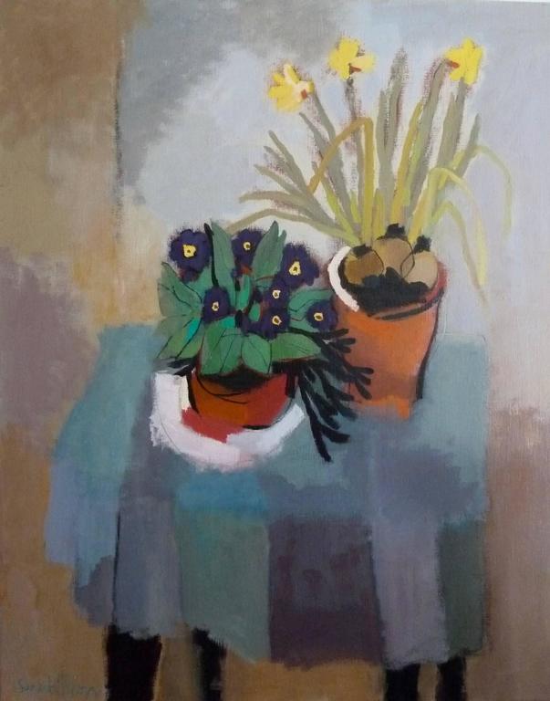 Sarah Picon Still-Life Painting - Table Verte - Printemps