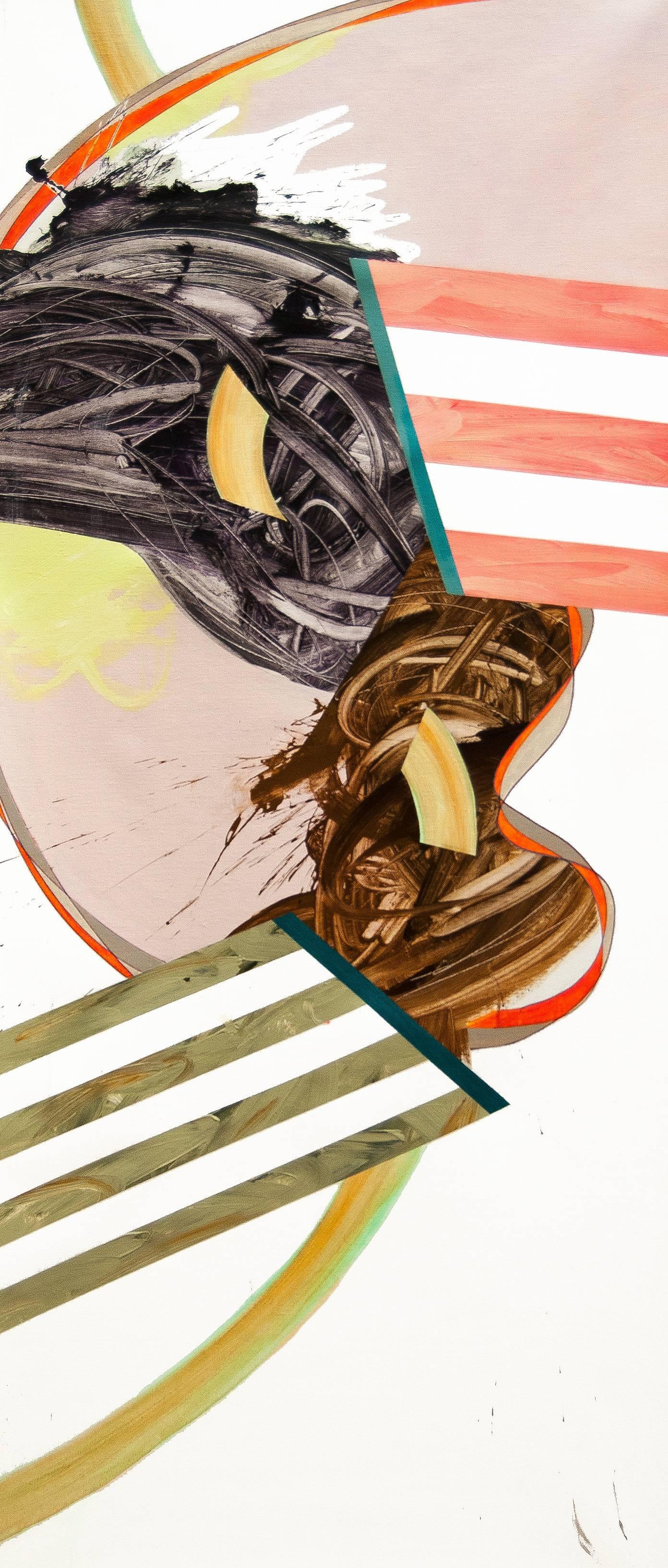 Carlos Puyol Abstract Painting – Abstraktes expressionistisches Gemälde mit 16 Titeln, Pastell- und Erdfarben