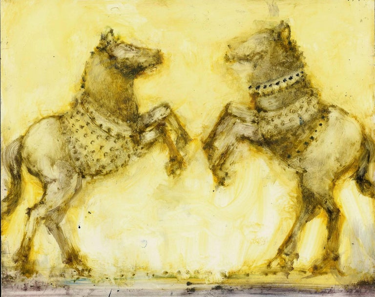 Alicia Rothman Animal Painting - 2 Yellow Horses