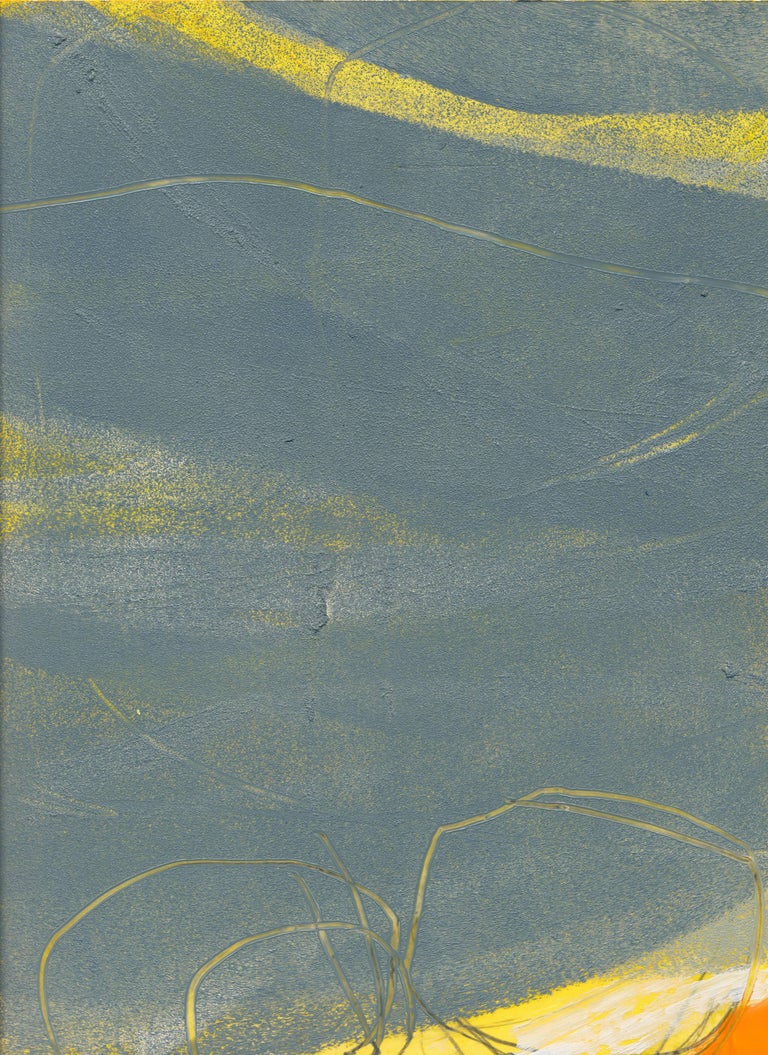 Rachelle Krieger Abstract Painting - Atmospheric Study 2, oil and graphite on paper, 10 x 7 inches. Abstract painting