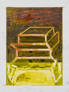 Soporte de peso (acrílico, grafito, Yupo, arquitectura, escaleras, amarillo, negro)