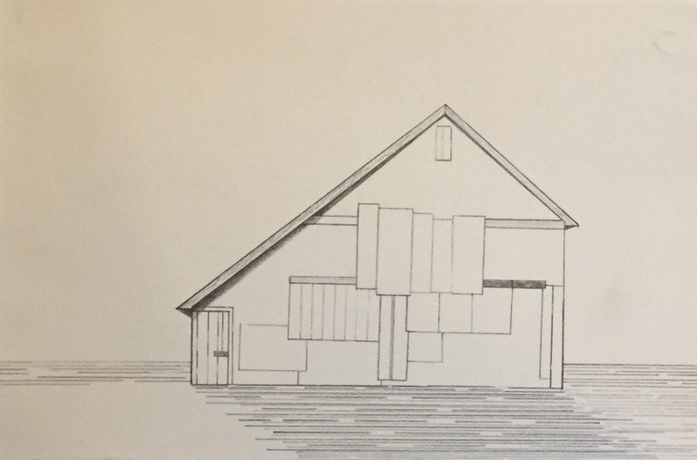 James Isherwood Landscape Art - Husker, graphite on paper, 5.25 x 8.125 inches. Black and white drawing