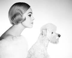 Vintage Grit Huscher with Poodle, Stole by Oestergaard, Berlin 1953