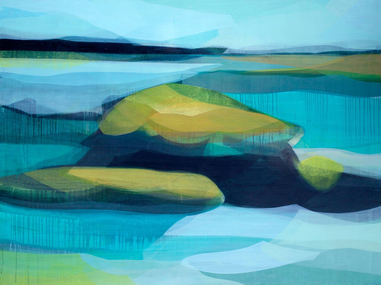 Katherine Sandoz Landscape Painting - pine island high tide