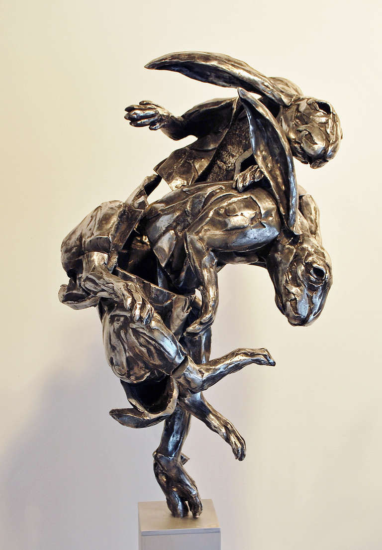 David Landis Figurative Sculpture - Fractured Hare
