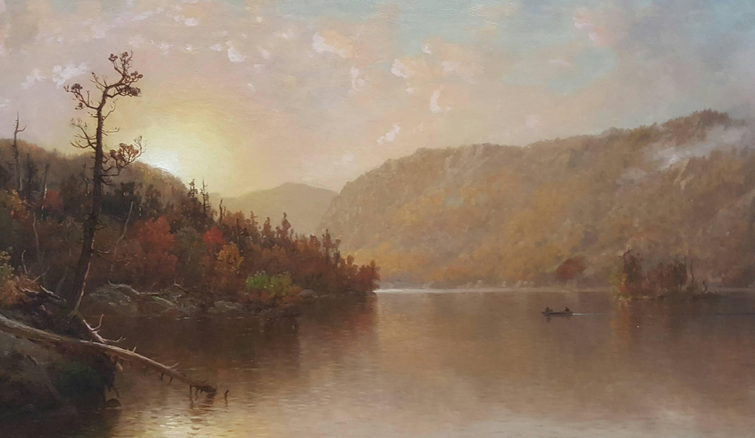 George Waters Landscape Painting - Sunset Morse Lake Adirondacks